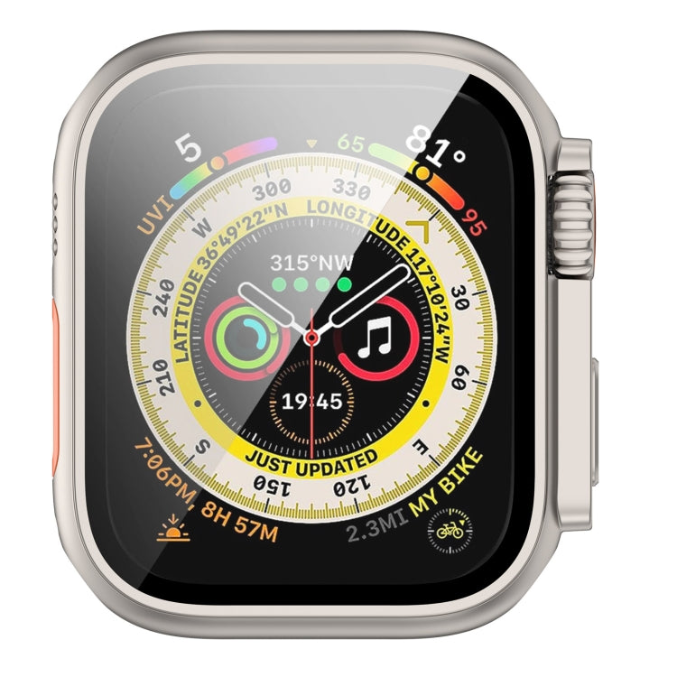 For Apple Watch Series SE 2 / 6 / SE / 5 / 4 44mm Tempered Film + PC Integrated Watch Protective Case(Starlight Color) - Watch Cases by PMC TechLife | Online Shopping South Africa | PMC TechLife