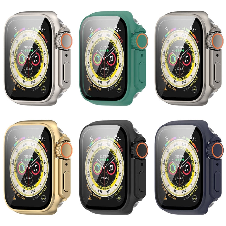 For Apple Watch Series SE 2 / 6 / SE / 5 / 4 44mm Tempered Film + PC Integrated Watch Protective Case(Titanium Steel) -  by PMC TechLife | Online Shopping South Africa | PMC TechLife