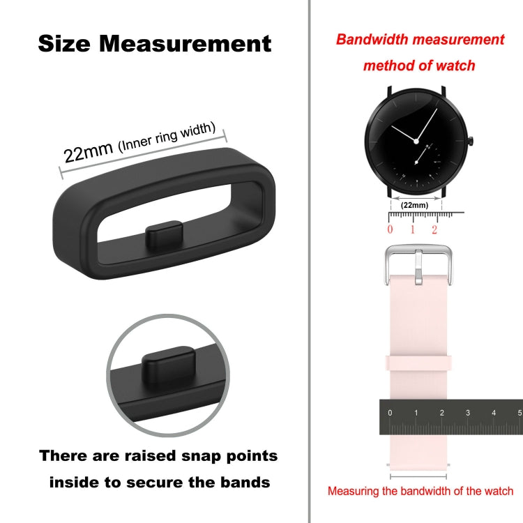22mm 10pcs Universal Watch Band Fixed Silicone Ring Safety Buckle(Starlight Color) -  by PMC TechLife | Online Shopping South Africa | PMC TechLife