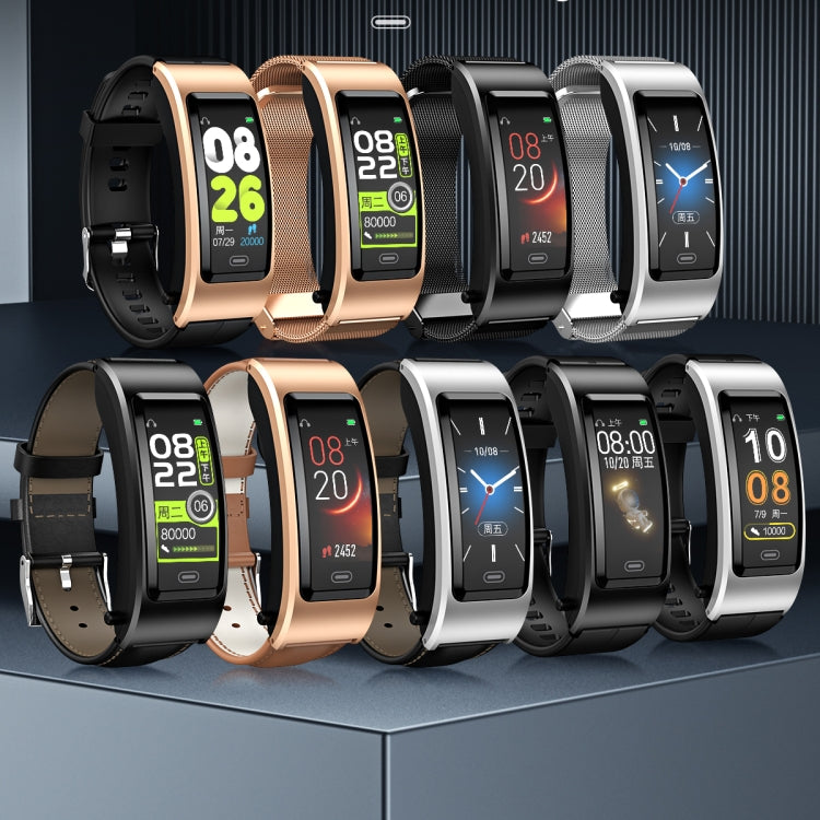 B7 Bluetooth Earphone Smart Bracelet, Support Sleep Monitoring / Blood Oxygen Monitoring / Heart Rate Monitoring(Silver + Black Silicone Strap) - free shipping - PMC TechLife - Order now!