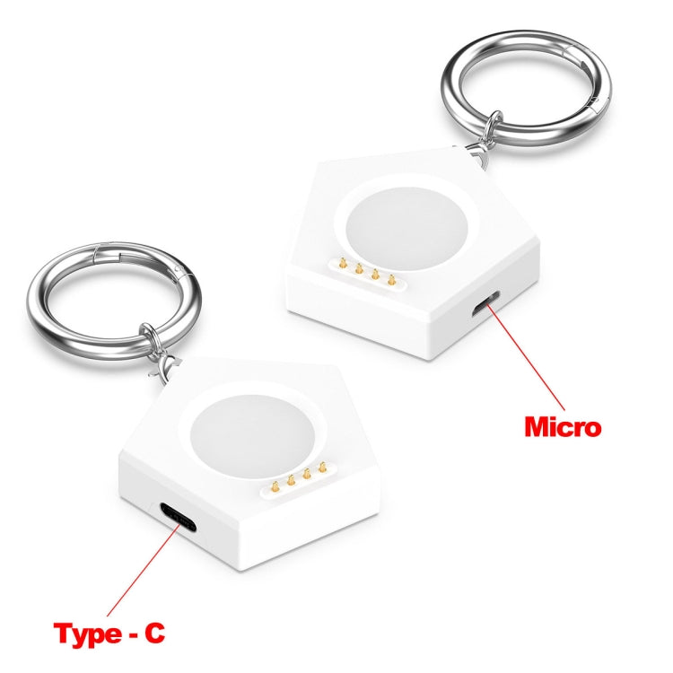 For OPPO Watch 3 / Watch 3 Pro Portable Universal Smart Watch Charger, Port:Micro-USB(White) -  by PMC TechLife | Online Shopping South Africa | PMC TechLife