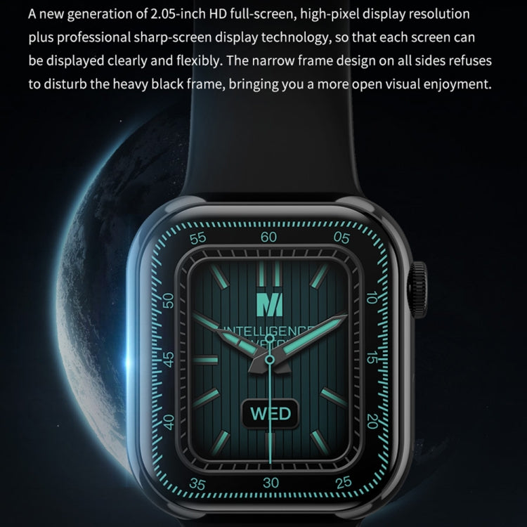 IW9 2.05 inch Square Screen Smart Watch Supports Bluetooth Calls/Blood Oxygen Monitoring(Silver) -  by PMC TechLife | Online Shopping South Africa | PMC TechLife