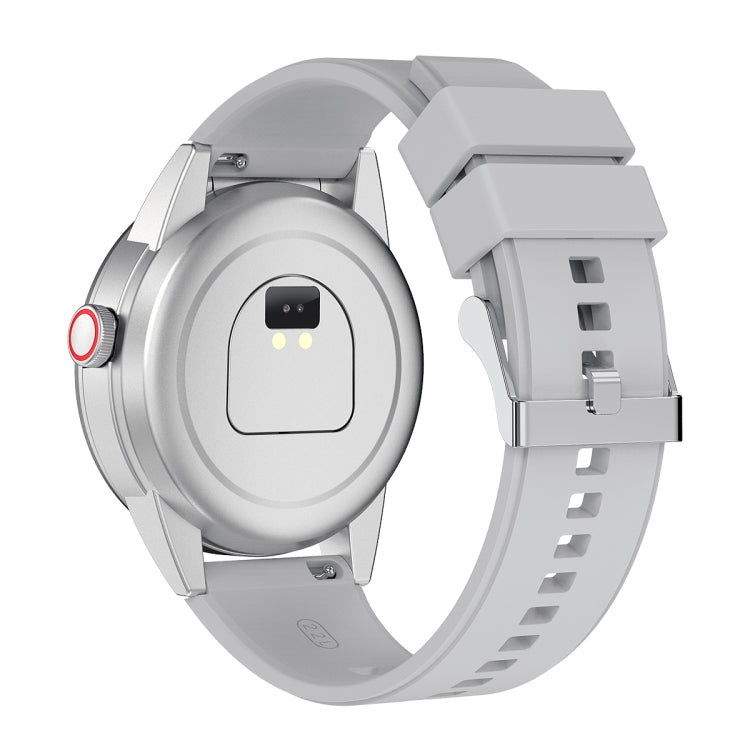 R6 1.32 inch Round Screen 2 in 1 Bluetooth Earphone Smart Watch, Support Bluetooth Call / Health Monitoring(Silver Silicone Strap) -  by PMC TechLife | Online Shopping South Africa | PMC TechLife