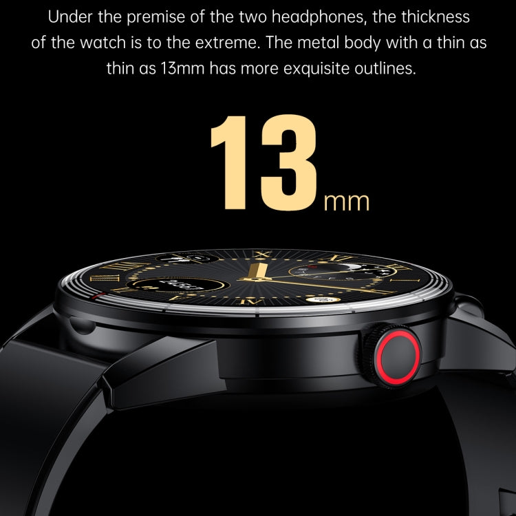 R6 1.32 inch Round Screen 2 in 1 Bluetooth Earphone Smart Watch, Support Bluetooth Call / Health Monitoring(Black Silicone Strap) - Smart Watches by PMC TechLife | Online Shopping South Africa | PMC TechLife
