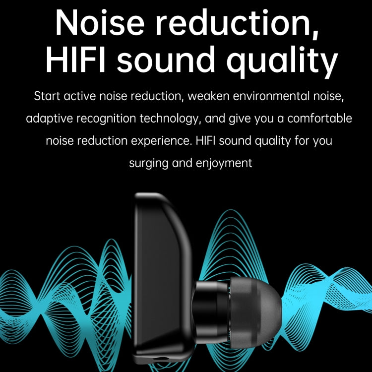 R6 1.32 inch Round Screen 2 in 1 Bluetooth Earphone Smart Watch, Support Bluetooth Call / Health Monitoring(Black Silicone Strap) - Smart Watches by PMC TechLife | Online Shopping South Africa | PMC TechLife