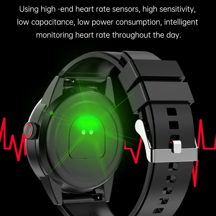R6 1.32 inch Round Screen 2 in 1 Bluetooth Earphone Smart Watch, Support Bluetooth Call / Health Monitoring(Black Leather Strap) -  by PMC TechLife | Online Shopping South Africa | PMC TechLife