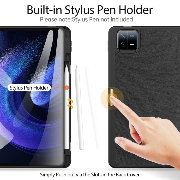 For Xiaomi Pad 6 Pro / Pad 6 DUX DUCIS Domo Series Magnetic Flip Leather Tablet Case(Black) - free shipping - PMC TechLife - Order now!