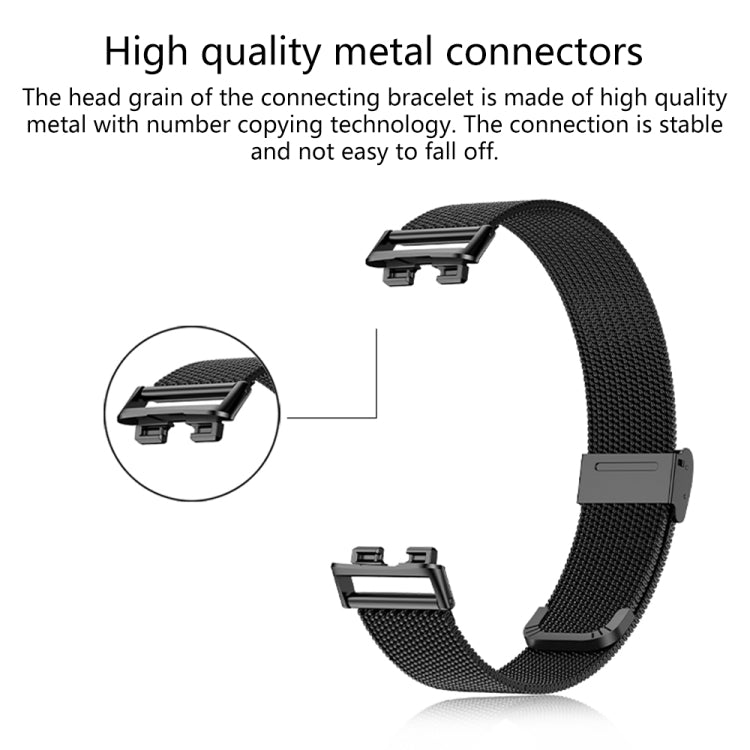 For Huawei Band 8 16mm Milan Stainless Steel Metal Mesh Watch Band(Silver) - Watch Bands by PMC TechLife | Online Shopping South Africa | PMC TechLife