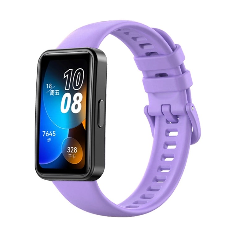 For Huawei Band 8 16mm Solid Color Silicone Replacement Watch Band(Purple) -  by PMC TechLife | Online Shopping South Africa | PMC TechLife