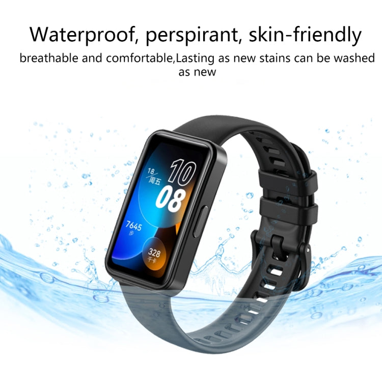 For Huawei Band 8 16mm Solid Color Silicone Replacement Watch Band(Grey Green) - Watch Bands by PMC TechLife | Online Shopping South Africa | PMC TechLife