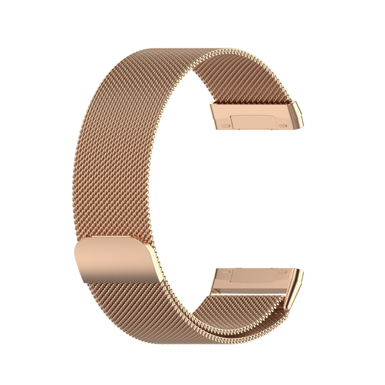 For Fitbit Versa 4 Milanese Magnetic Metal Weave Watchband, Small Size(Rose Gold) - Watch Bands by PMC TechLife | Online Shopping South Africa | PMC TechLife
