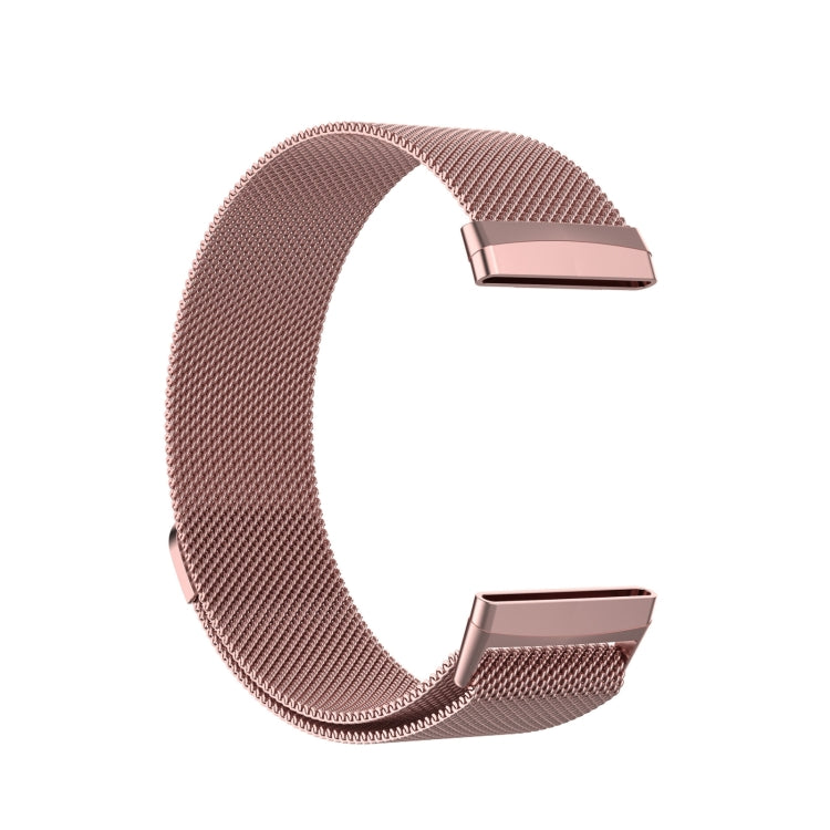 For Fitbit Versa 4 Milanese Magnetic Metal Weave Watchband, Small Size(Pink) - Watch Bands by PMC TechLife | Online Shopping South Africa | PMC TechLife