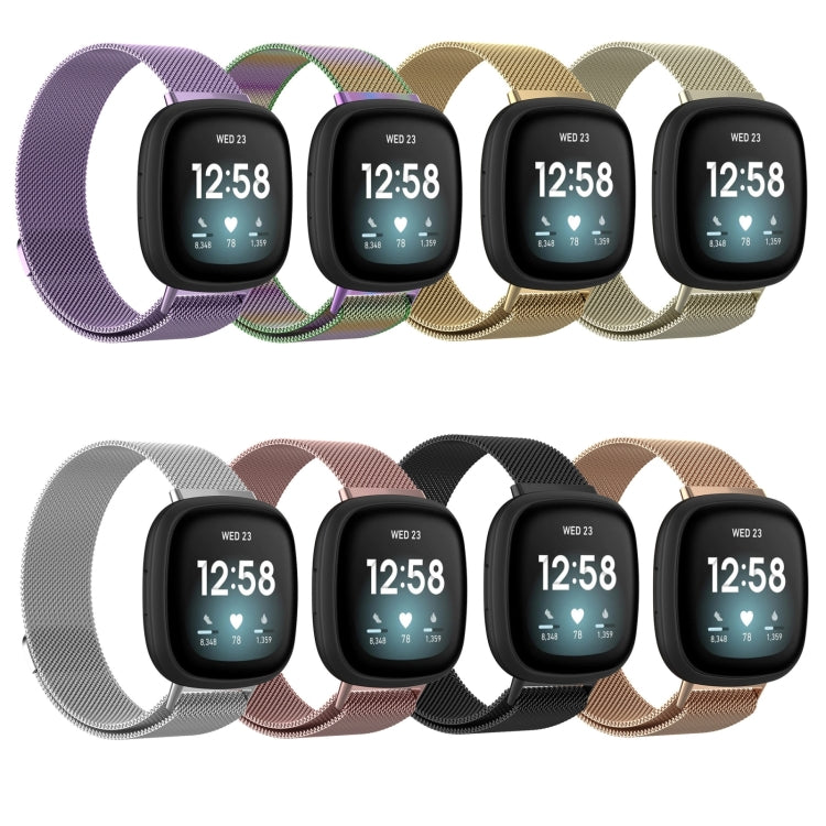 For Fitbit Versa 4 Milanese Magnetic Metal Weave Watchband, Small Size(Colorful) - Watch Bands by PMC TechLife | Online Shopping South Africa | PMC TechLife