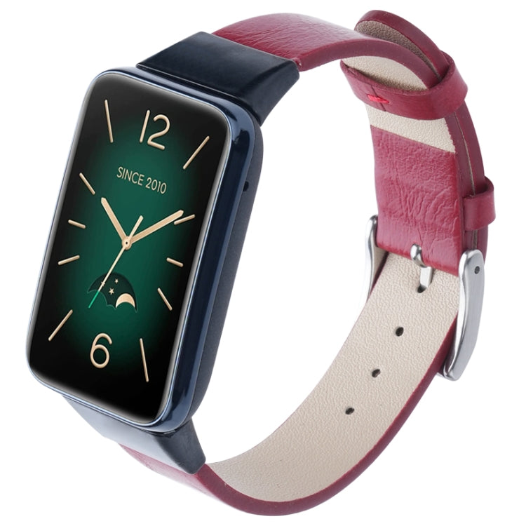 For Xiaomi Mi Band 7 Pro Leather Texture Replacement Watch Band(Red) - Watch Bands by PMC TechLife | Online Shopping South Africa | PMC TechLife