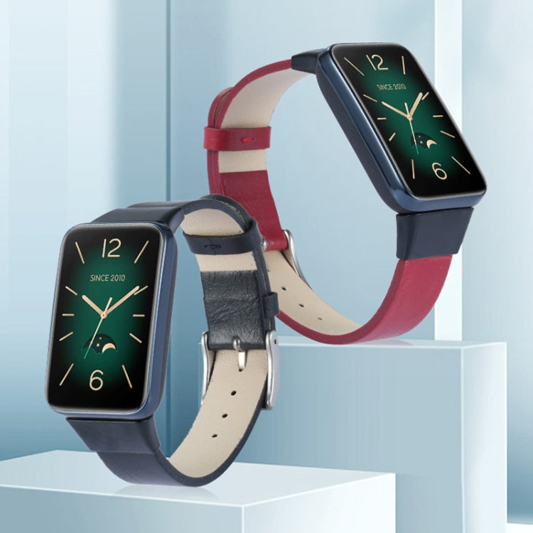 For Xiaomi Mi Band 7 Pro Leather Texture Replacement Watch Band(Dark Blue) -  by PMC TechLife | Online Shopping South Africa | PMC TechLife