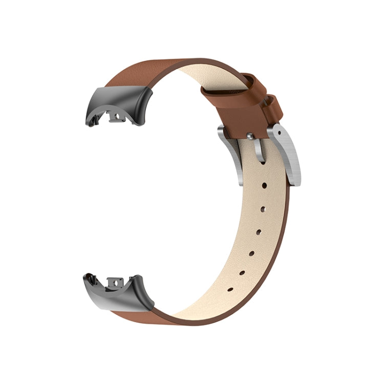 For Xiaomi Mi Band 8 Leather Replacement Watch Band(Brown) -  by PMC TechLife | Online Shopping South Africa | PMC TechLife