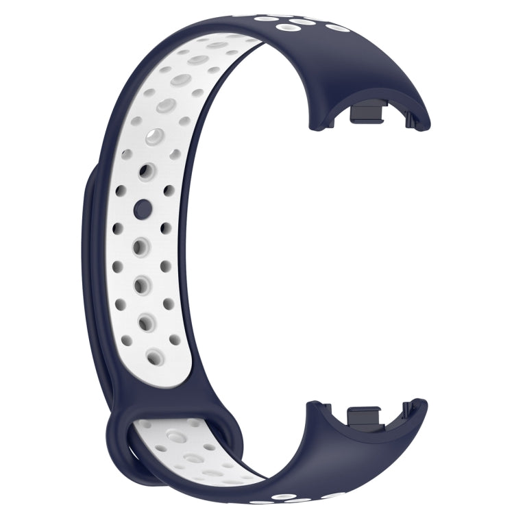 For Xiaomi Mi Band 8 Sports Two Color Silicone Watch Band(Midnight Blue White) -  by PMC TechLife | Online Shopping South Africa | PMC TechLife
