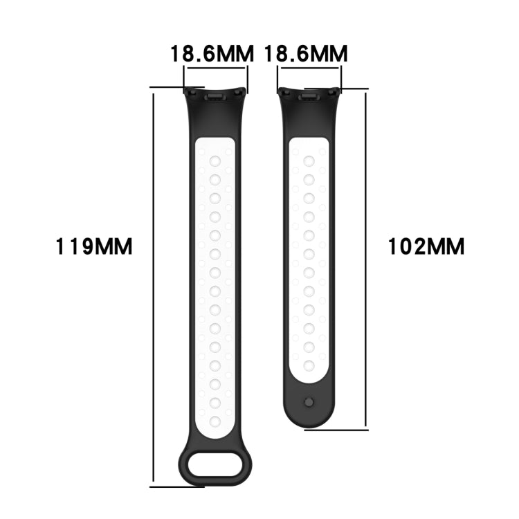For Xiaomi Mi Band 8 Sports Two Color Silicone Watch Band(Black Grey) -  by PMC TechLife | Online Shopping South Africa | PMC TechLife