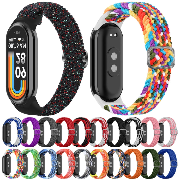 For Xiaomi Mi Band 8 Adjustable Nylon Braided Elasticity Watch Band(Red White) -  by PMC TechLife | Online Shopping South Africa | PMC TechLife