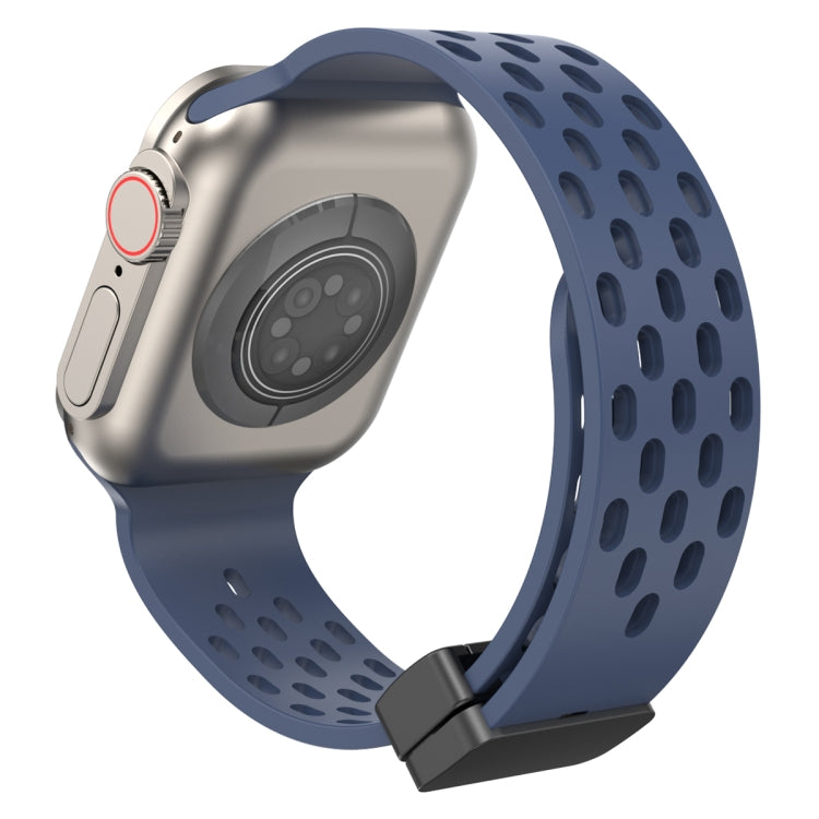 Magnetic Clasp Silicone Watch Band For Apple Watch Ultra 49mm / Series 8&7 45mm / SE 2&6&SE&5&4 44mm / 3&2&1 42mm(Midnight Blue) -  by PMC TechLife | Online Shopping South Africa | PMC TechLife