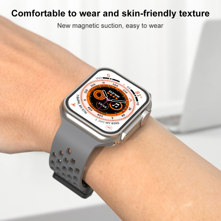 Magnetic Clasp Silicone Watch Band For Apple Watch Ultra 49mm / Series 8&7 45mm / SE 2&6&SE&5&4 44mm / 3&2&1 42mm(Yellow) -  by PMC TechLife | Online Shopping South Africa | PMC TechLife