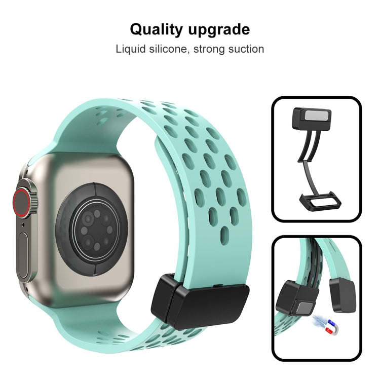 Magnetic Clasp Silicone Watch Band For Apple Watch Ultra 49mm / Series 8&7 45mm / SE 2&6&SE&5&4 44mm / 3&2&1 42mm(Blue) -  by PMC TechLife | Online Shopping South Africa | PMC TechLife