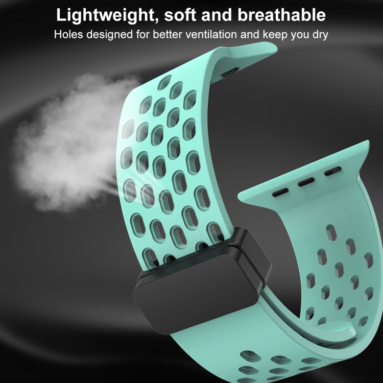 Magnetic Clasp Silicone Watch Band For Apple Watch Ultra 49mm / Series 8&7 45mm / SE 2&6&SE&5&4 44mm / 3&2&1 42mm(Starlight) -  by PMC TechLife | Online Shopping South Africa | PMC TechLife