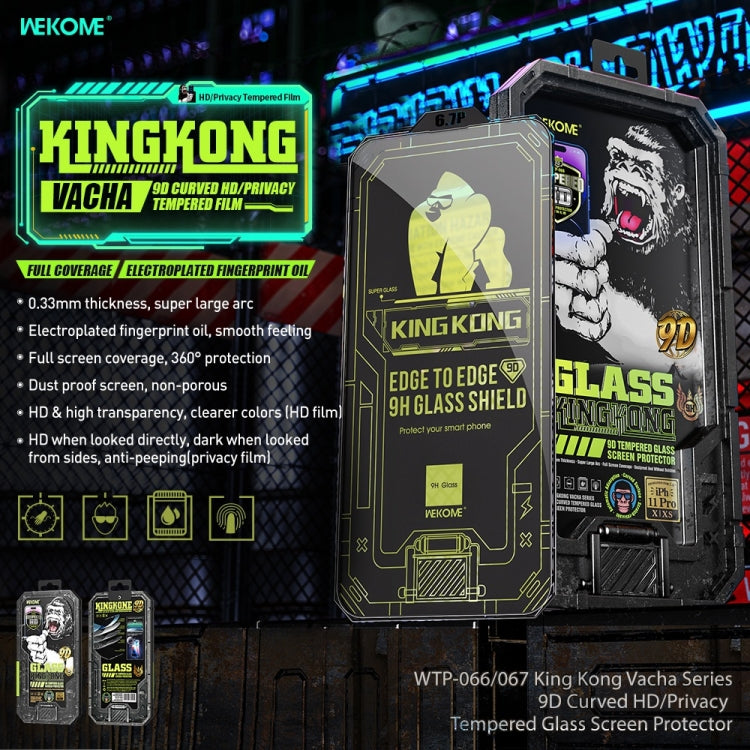 For iPhone 12 Pro WK WTP-066 King Kong Vacha 9D Curved HD Tempered Glass Film(Black) - iPhone 12 / 12 Pro Tempered Glass by WK | Online Shopping South Africa | PMC TechLife | Buy Now Pay Later Mobicred