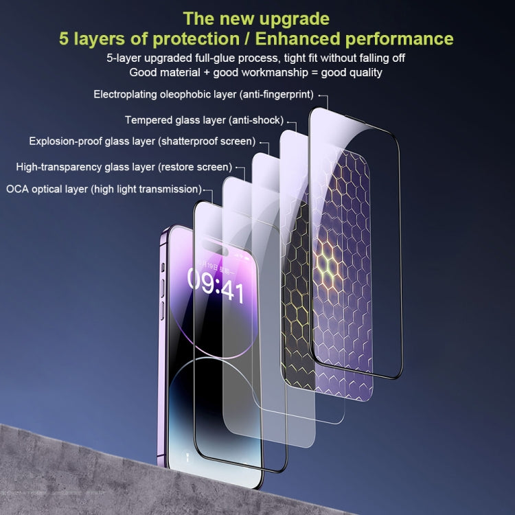 For iPhone 13 Pro Max WK WTP-067 King Kong Vacha 9D Curved Privacy Tempered Glass Film(Black) - iPhone 13 Pro Max Tempered Glass by WK | Online Shopping South Africa | PMC TechLife | Buy Now Pay Later Mobicred