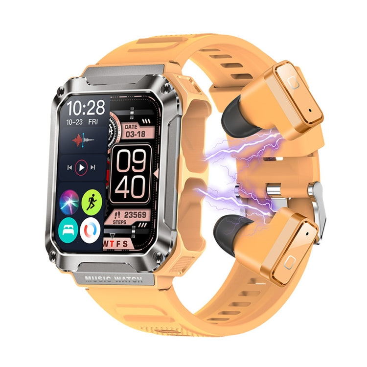 OVISEN T93 1.96 inch IPS Screen 2 in 1 Bluetooth Headset Smart Watch, Supports Blood Oxygen Monitoring/Bluetooth Music(Orange) - Smart Watches by PMC TechLife | Online Shopping South Africa | PMC TechLife
