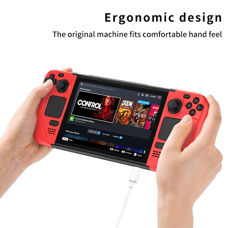GKK For Steam Deck Color Contrast Anti-fall Game Console Case(Red) - Cover Case by GKK | Online Shopping South Africa | PMC TechLife | Buy Now Pay Later Mobicred