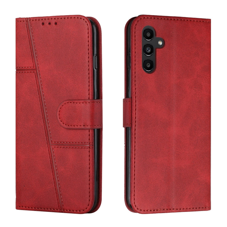 For Samsung Galaxy A24 4G Stitching Calf Texture Buckle Leather Phone Case(Red) - free shipping - PMC TechLife - Order now!