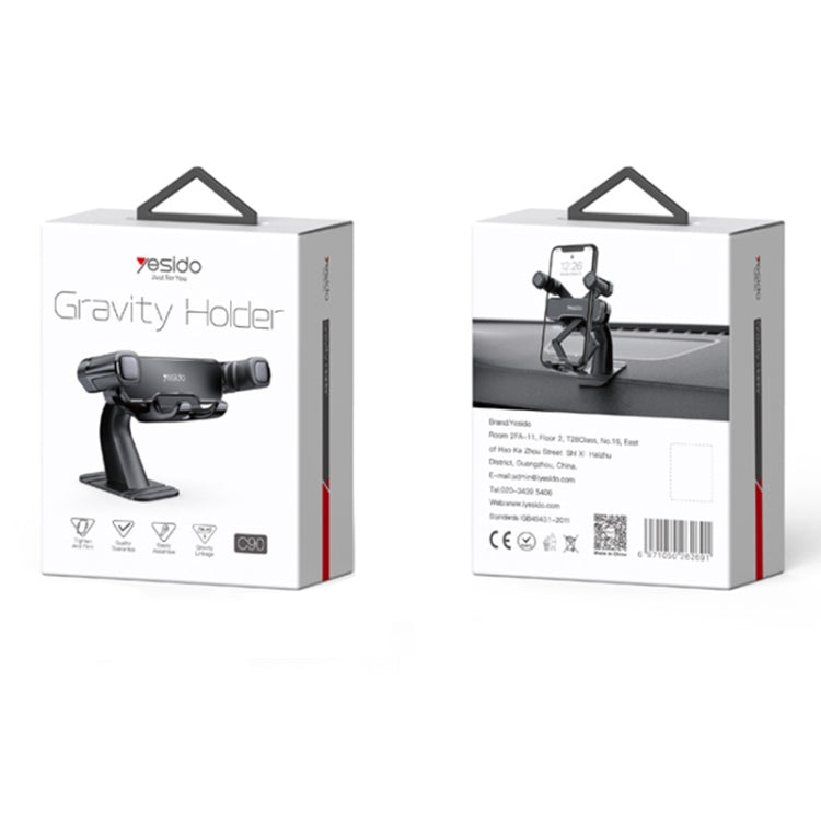 Yesido C90 Car Center Console Paste Magnetic Gravity Mobile Phone Holder(Black) - Universal Car Holders by Yesido | Online Shopping South Africa | PMC TechLife | Buy Now Pay Later Mobicred