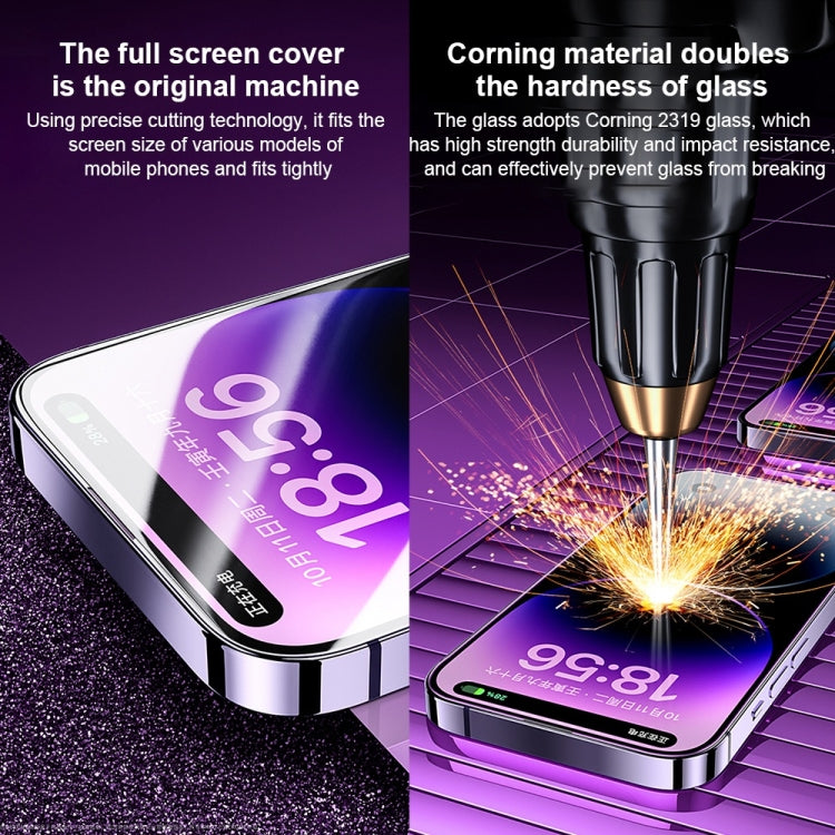 For iPhone 14 Pro WK WTP-068 King Kong Vacha Corning 9D Curved HD Tempered Glass Film(Black) - iPhone 14 Pro Cases by WK | Online Shopping South Africa | PMC TechLife | Buy Now Pay Later Mobicred