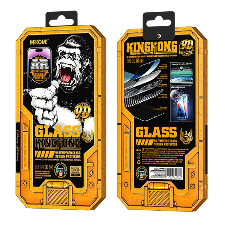 For iPhone 14 Pro Max WK WTP-070 King Kong Vacha 9D Curved AR Frosted Tempered Glass Film(Black) - free shipping - PMC TechLife - Order now!