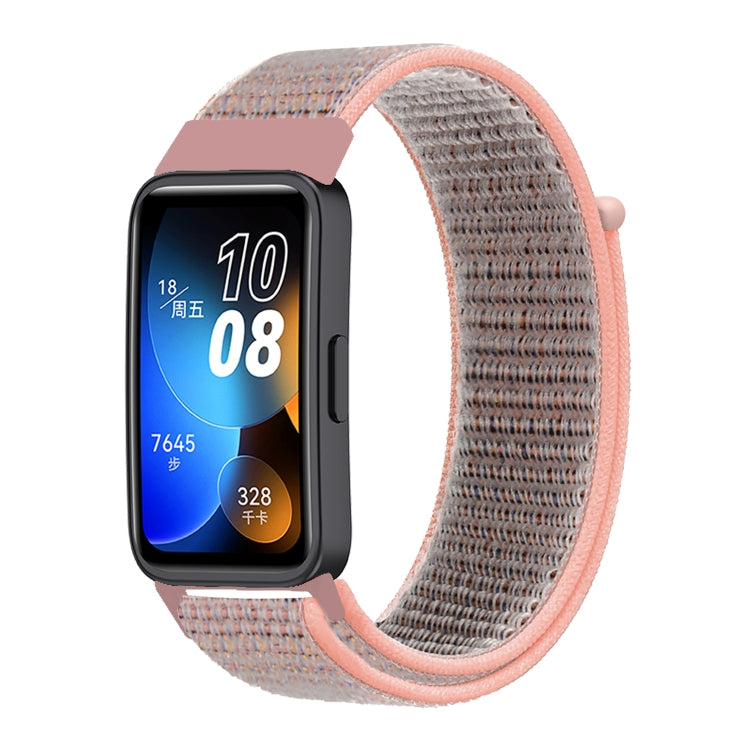 For Huawei Band 8 16mm Woven Nylon Loop Watch Band(Pinkish Color) - Watch Bands by PMC TechLife | Online Shopping South Africa | PMC TechLife