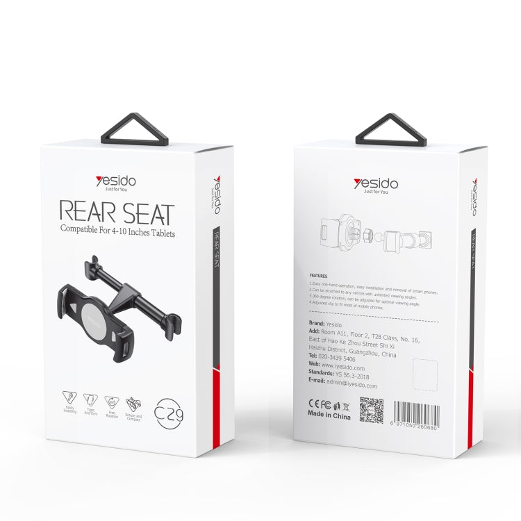 Yesido C29 Car Rear Seat Tablet Holder(Black) - Car Holders by Yesido | Online Shopping South Africa | PMC TechLife