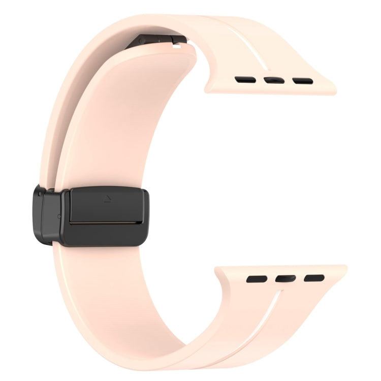 Two Color Folding Buckle Silicone Watch Band For Apple Watch 7 41mm(Pink+White) -  by PMC TechLife | Online Shopping South Africa | PMC TechLife
