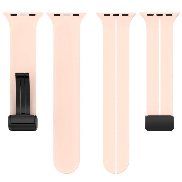 Two Color Folding Buckle Silicone Watch Band For Apple Watch 3 42mm(Pink+White) -  by PMC TechLife | Online Shopping South Africa | PMC TechLife