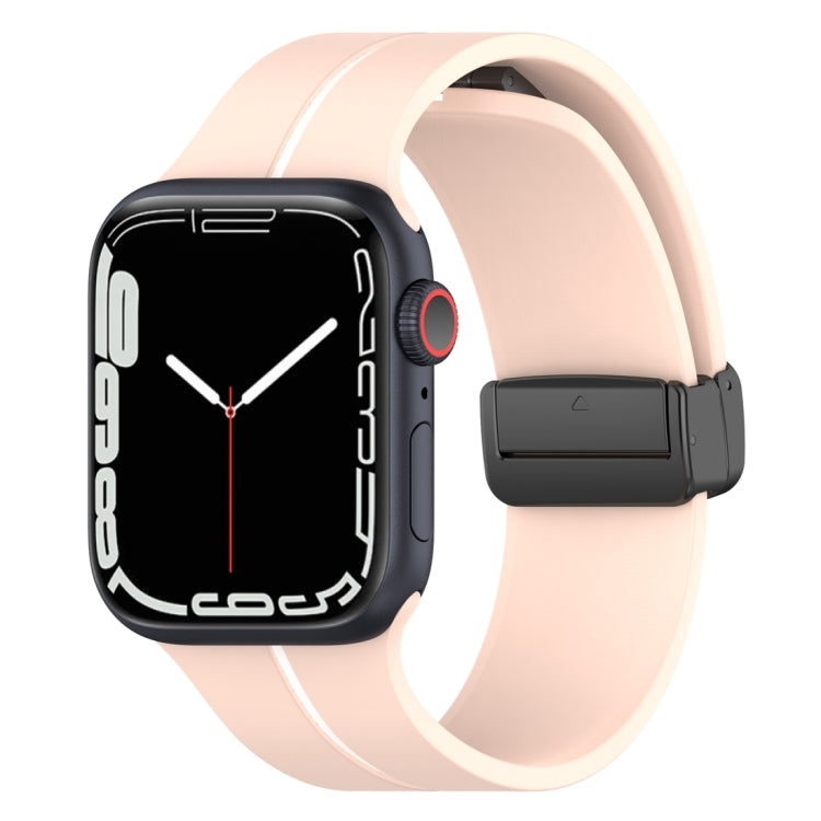 Two Color Folding Buckle Silicone Watch Band For Apple Watch 2 42 mm(Pink+White) -  by PMC TechLife | Online Shopping South Africa | PMC TechLife