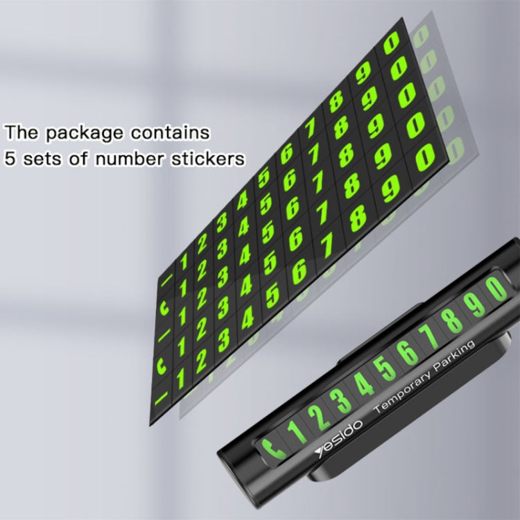 Yesido C68 Car Temporary Parking Card Magnetic Adsorption Luminous Phone Number Plate(Black) - Parking Card by Yesido | Online Shopping South Africa | PMC TechLife | Buy Now Pay Later Mobicred