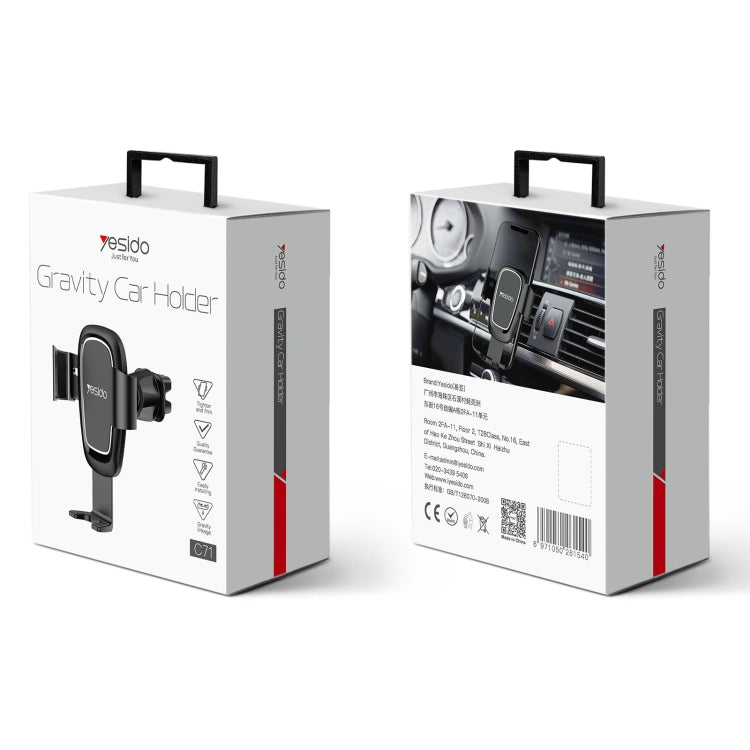 Yesido C71 Car Air Vent Rotatable Phone Holder(Black) - Universal Car Holders by Yesido | Online Shopping South Africa | PMC TechLife | Buy Now Pay Later Mobicred