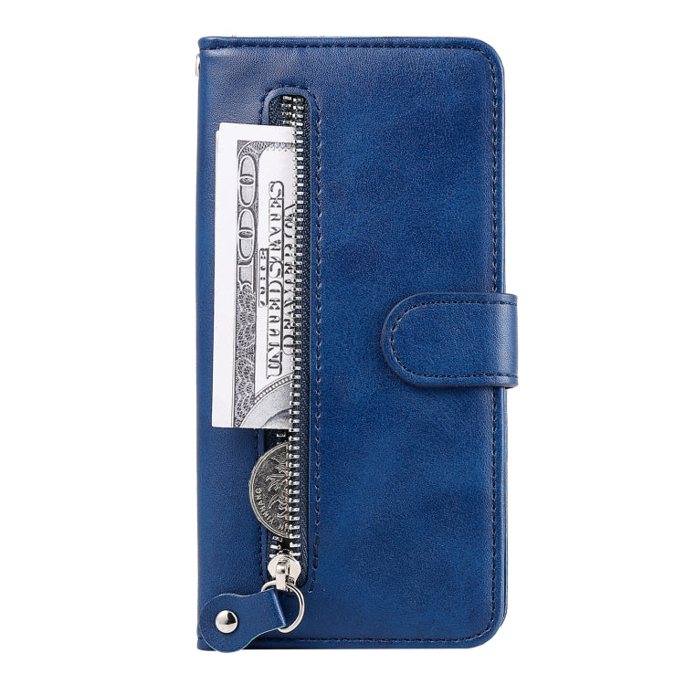 For OPPO A58 4G Fashion Calf Texture Zipper Leather Phone Case(Blue) - OPPO Cases by PMC TechLife | Online Shopping South Africa | PMC TechLife | Buy Now Pay Later Mobicred