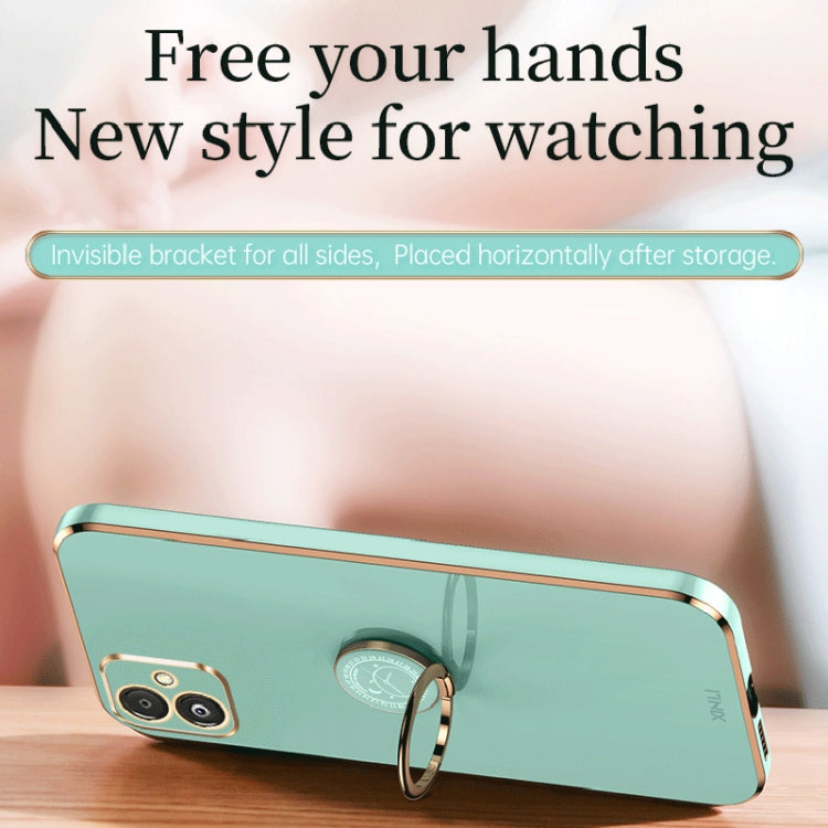 For Samsung Galaxy F14 5G XINLI Straight Edge 6D Electroplate TPU Phone Case with Ring Holder(Mint Green) - free shipping - PMC TechLife - Order now!