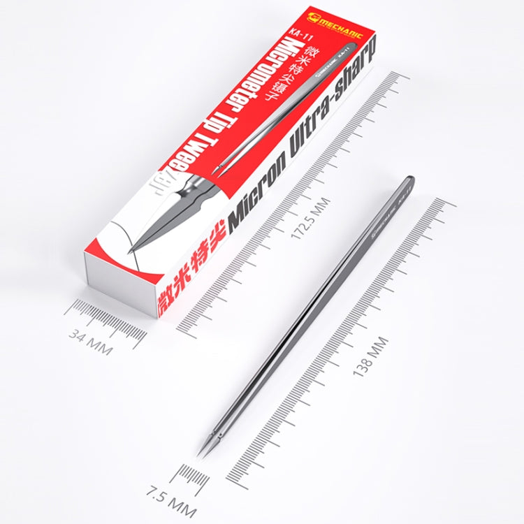 Mechanic KA-11 Non-magnetic Micrometer Pointed Tweezers - free shipping - PMC TechLife - Order now!