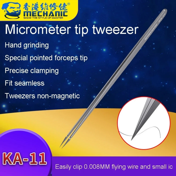 Mechanic KA-11 Non-magnetic Micrometer Pointed Tweezers - free shipping - PMC TechLife - Order now!