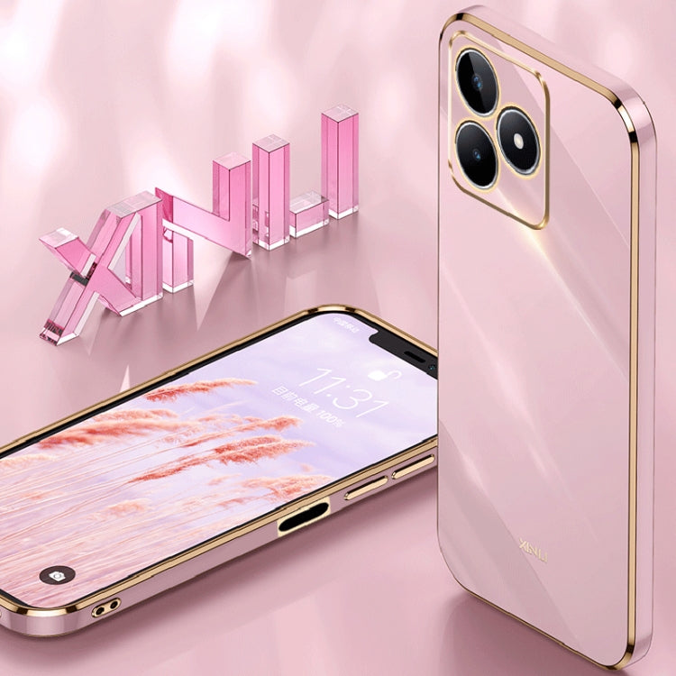 For Realme C53 2023 XINLI Straight 6D Plating Gold Edge TPU Phone Case(White) - free shipping - PMC TechLife - Order now!