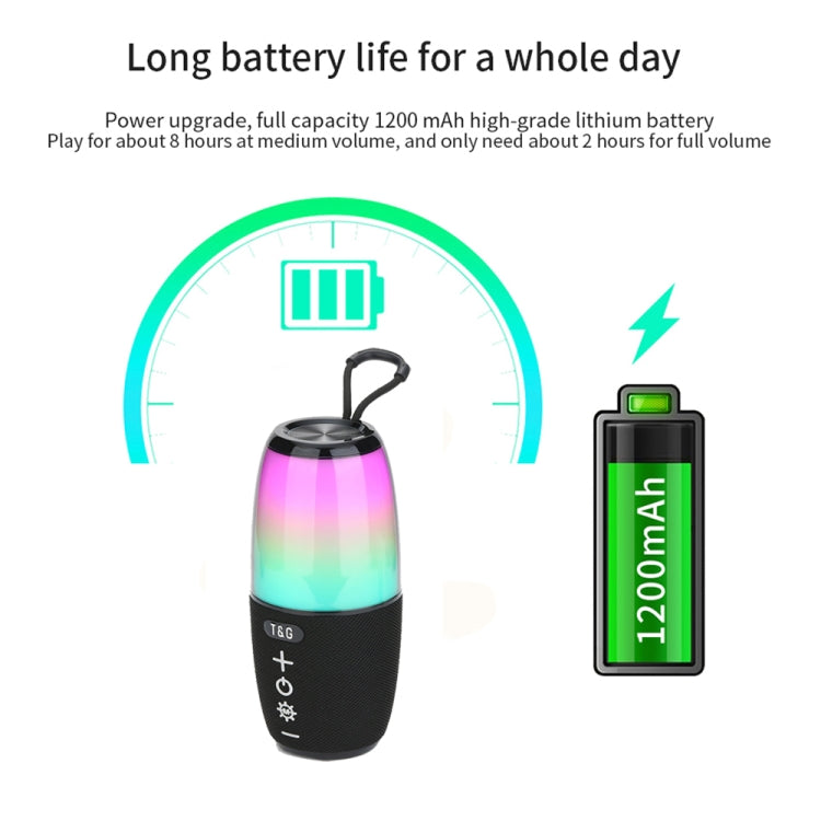 T&G TG644 5W High Power RGB Light Portable Bluetooth Speaker(Dark Green) - Waterproof Speaker by T&G | Online Shopping South Africa | PMC TechLife | Buy Now Pay Later Mobicred