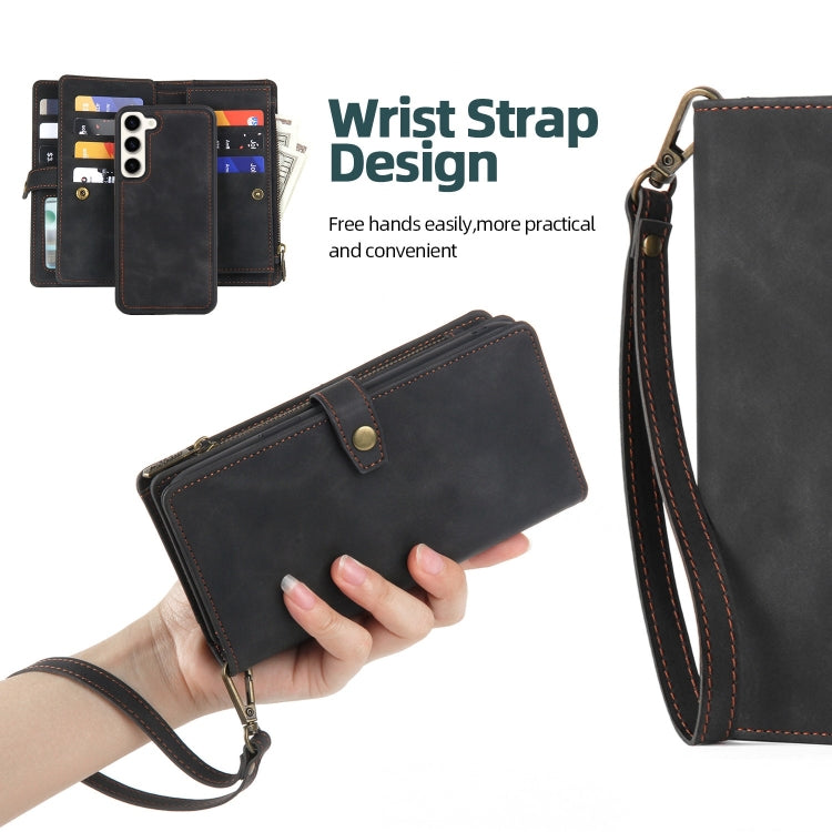 For Samsung Galaxy S23+ 5G Zipper Wallet Magnetic Detachable Leather Phone Case(Black) - free shipping - PMC TechLife - Order now!