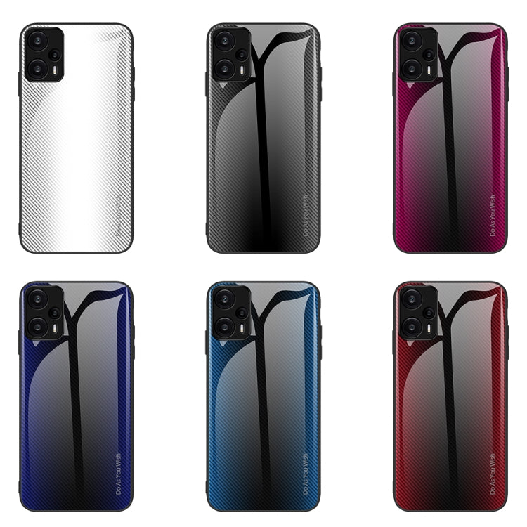 For Xiaomi Redmi Note 12 Turbo Texture Gradient Glass TPU Phone Case(Black) - free shipping - PMC TechLife - Order now!